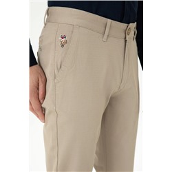 Erkek Koyu Bej Kanvas Pantolon