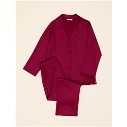 Bordo Saten 6'lı Çeyiz Seti