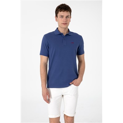 Erkek Regular Fit Polo Yaka Açık Lacivert Basic Tişört