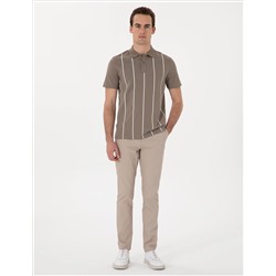 Bej Slim Fit Kanvas Pantolon
