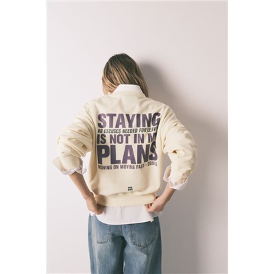 Sudadera corta lisa felpa algodón amarilla