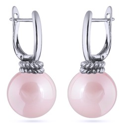 Серьги (Майорка 16мм розовая; покрытие родий), Есть комплект