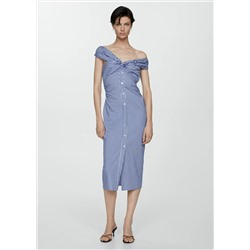 Vestido rayas hombros descubiertos