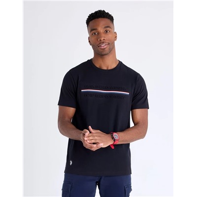 EMBOSSED SIGNATURE STRIPE JERSEY T-SHIRT