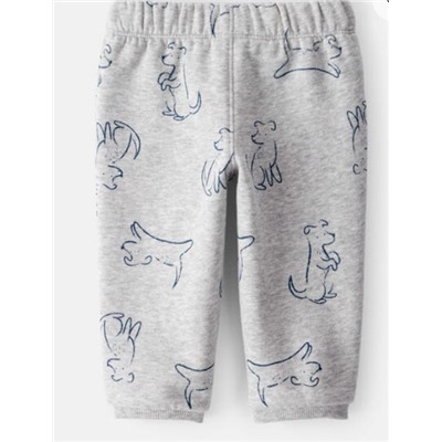 Carter's   Baby Boy DayDream Fleece Dog Knit Pull-On Pants - Grey