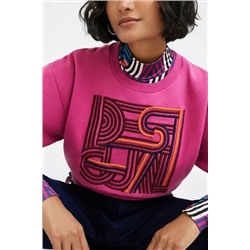 Sudadera felpa lisa bordados