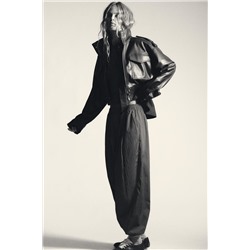 NYLON BALLOON TROUSERS WITH ELASTICATED CUFFS