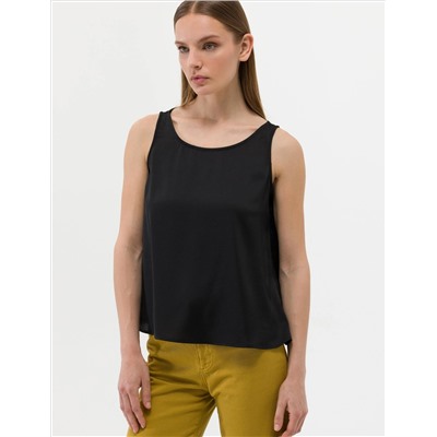Siyah Regular Fit Kolsuz Bluz