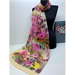 Шарф женский легкий с цветочным рисунком (160*35 см.) арт. 253125