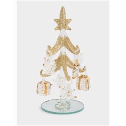 Статуэтка, 15 см, с подвесками, стекло, серебристая, Ель с игрушками, Event
