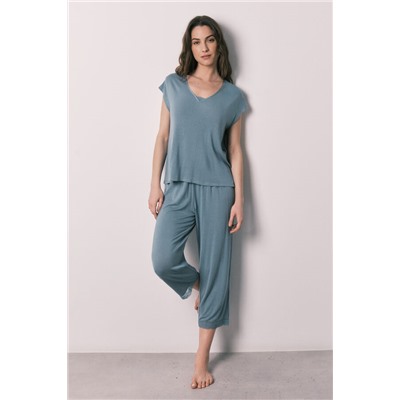 Pijama Capri viscosa tacto suave azul