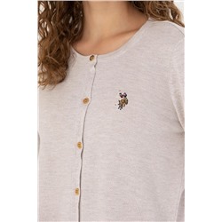 Kadın Taş Melanj Basic Triko Hırka