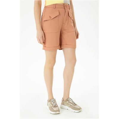Kadın Pudra Dokuma Şort