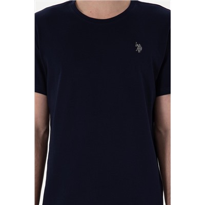 Erkek Regular Fit Bisiklet Yaka Lacivert Basic Tişört