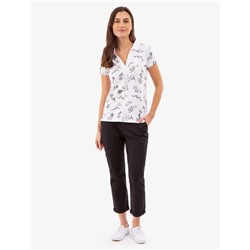 FLORAL PRINT SPLIT NECK POLO SHIRT