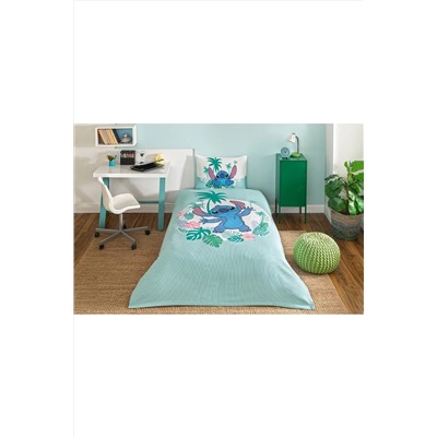 Özdilek Özdilek Stitch Summer Tek Kişilik Disney Lisanslı Lastikli Çarşaf Çocuk Nevresim Takımı