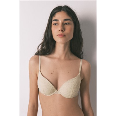 Sujetador GORGEOUS push up encaje beige