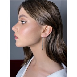 Серьги из серебра родированные 925 пробы С-3208-Р