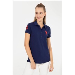 Kadın Lacivert Basic Polo Yaka Tişört