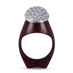 Кольцо Сирэн (кристаллы SW белые; покрытие родий)