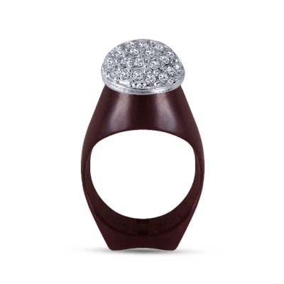 Кольцо Сирэн (кристаллы SW белые; покрытие родий)