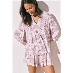 Conjunto falda y camisola estampadas