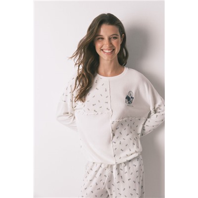 Pijama largo 100% algodón canalé Mafalda