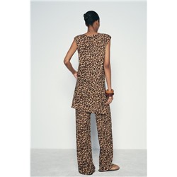 ANIMAL PRINT KNIT TROUSERS