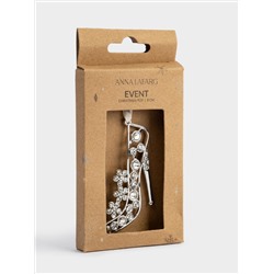 Игрушка елочная, 8 см, металл, серебристая, Туфелька со стразами, Event