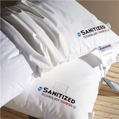 Антибактериальная подушка из Швейцарии🇨🇭128 ю.  Чехол съемный Размер:50-70см(1шт) Ткань: 100%хлопок  Наполнитель: 100% Антибактериальная Фибра