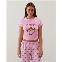 Camiseta corta de punto en rosa Little Miss Princess