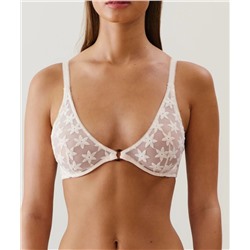 Sujetador pañuelo triangular con bordado blanco