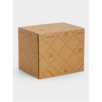 Кружка, 370 мл, керамика, бежево-голубая, в крапинку, Azurro