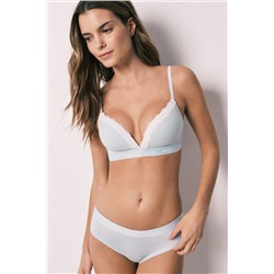 Sujetador triangular algodón canalé azul CHARMING