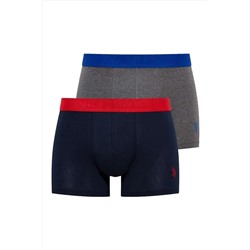 U.S. Polo Assn. Erkek Lacivert - Antrasit Melanj 2 Li Boxer 80371