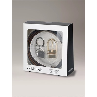 Monogram Logo and Round Buckle Reversible Belt Set (Комплект двусторонних ремней с логотипом Monogram и круглой пряжкой)