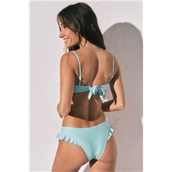 Braga bikini brasileña volantes azul