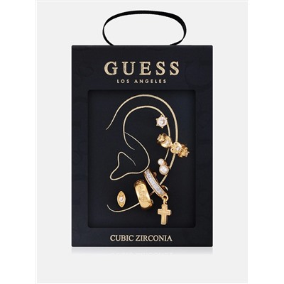 Guess Factory    Gold-tone stud and huggie hoop earrings box set - 6 pairs