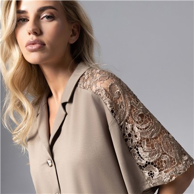 Рубашка комбинированная с кружевом, Стильное дежавю