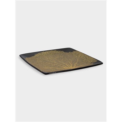 Тарелка, 21х21 см, 4 шт, керамика, черный, Singapore