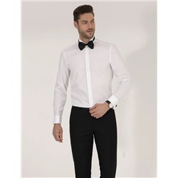 Beyaz Slim Fit Smokin Gömlek