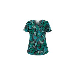 UA Floating Feathers Pewter Print Top