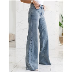 Джинсы клеш от колена из эластичного  денима