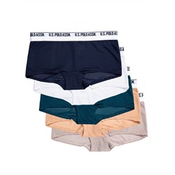 5PK STRIPE MICROFIBER BOYSHORTS
