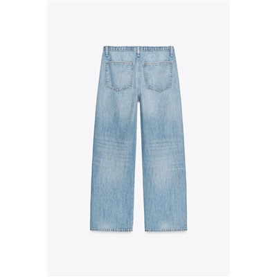 DRAWSTRING FLOWING TRF DENIM TROUSERS