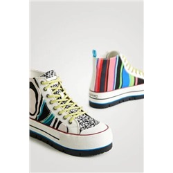 Sneakers altas plataforma psicodelia