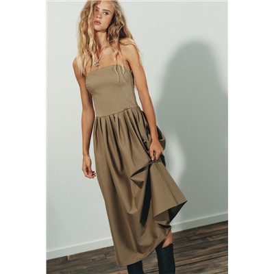 STRAPLESS MIDI DRESS