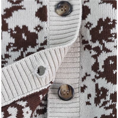 Винтажный жаккардовый кардиган