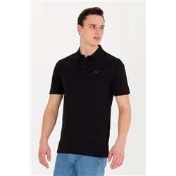 Erkek Siyah Basic Polo Yaka Tişört