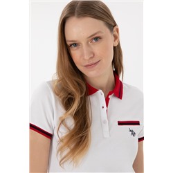 Kadın Beyaz Polo Yaka Tişört